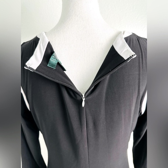 Ralph Lauren Long Sleeve Black and White Sheath Dress Size 10 - Picture 4 of 9